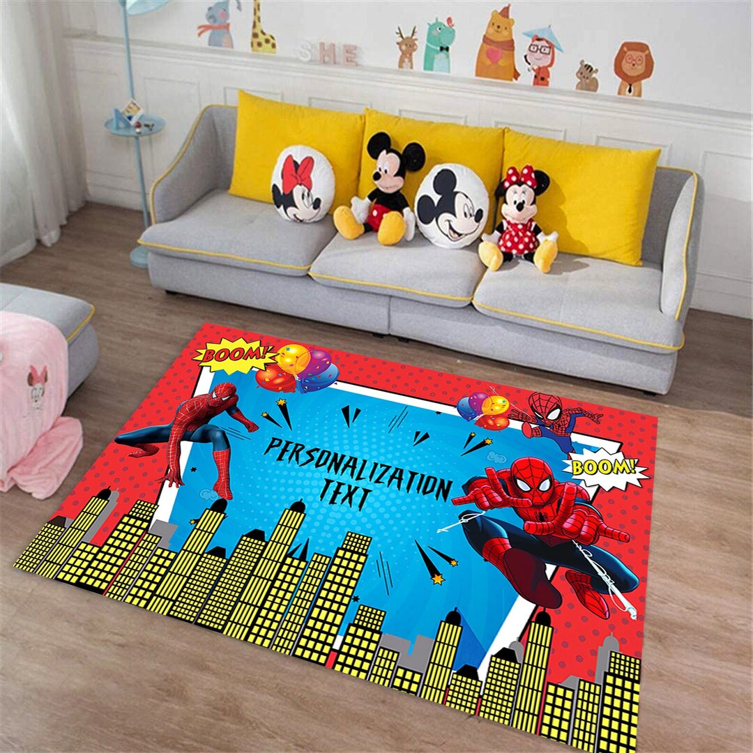 Customizable Spiderman Rug, Spider Man Rug, Super Hero Rug, Kids Room ...