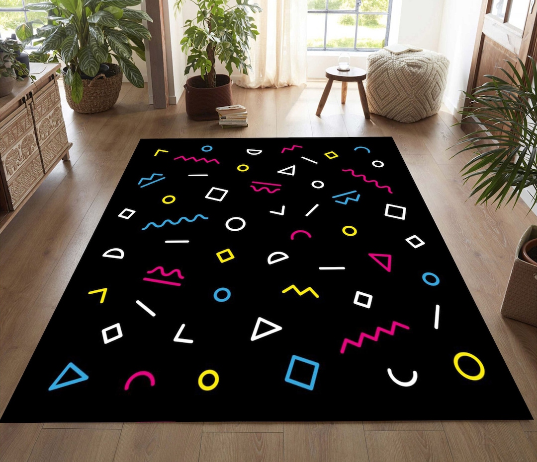 Arcade Rug, Retro Game Rug, Arcade Themed Retro Rug, 80s Arcade Rug