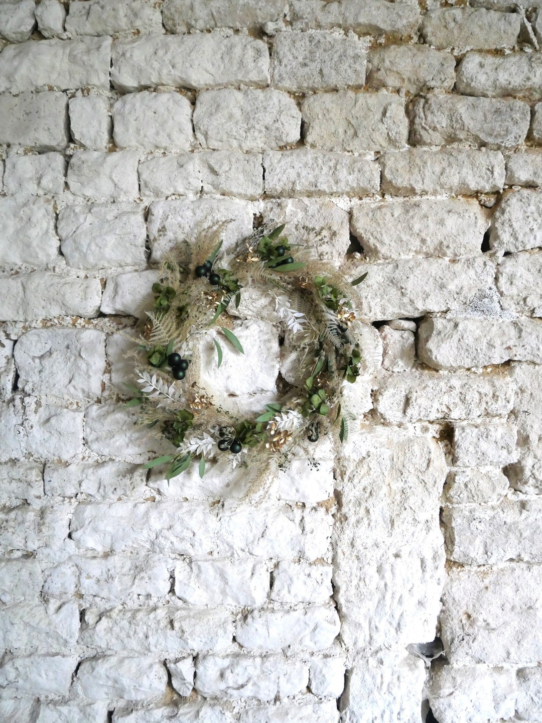 Christmas Wreath Made of Dried Flowers Capucine Model Etsy