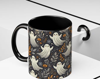 Cute Ghost Halloween Coffee Mug, Spooky Season Ceramic Cup