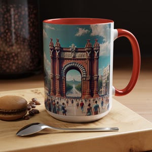 Barcelona Spanien Souvenir Tasse | Arc de Triomf Reisekaffeetasse | Spanisches Wahrzeichen Geschenk