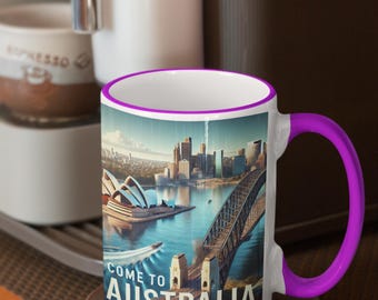 Come to Australia Mug, Double-Sided Travel Souvenir Coffee Cup