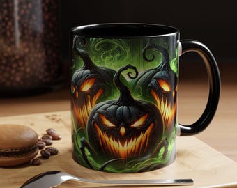 Gespenstisches Jack O'Lantern Kaffeebecher | Gruseliges Halloween Geschenk