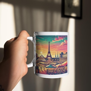 Paris Souvenir Mug Eiffel Tower Design Romantic French Gift for Travel Lovers