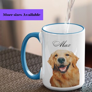 Custom Dog Photo and Name Mug - Personalized Pet Portrait Coffee Cup - Unique Gift for Dog Owners