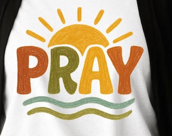 Pray PNG、クリスチャンプレッピーデザイン、聖句昇華プリント、ブティック教会シャツダウンロード、デジタルダウンロード