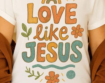 Love Like Jesus PNG, Christian Faith Quote Graphic (Digital Download) Bible Verse Sublimation