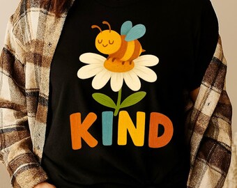 Wees vriendelijk, honingbij PNG, inspirerend sublimatieontwerp, bewustwording van geestelijke gezondheid (digitale download)