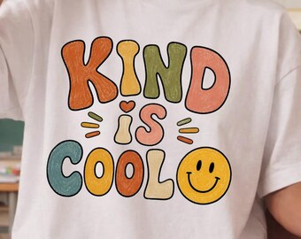 Teacher Sublimation Design, Kind Is Cool PNG, Back To School Quote, Digital Download
