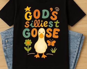 God's Silliest Goose PNG, Christian Humor Shirt Design (Digital Download) Funny Christian Sublimation