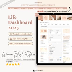 2025 Notion Template, ADHD-Friendly, All-In-One Planner, Notion Dashboard, That Girl Template,