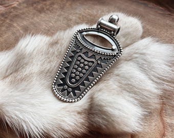 Large Vintage Sterling Silver 925 Ornate Indian Ethnic Tongue Pendant