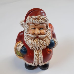 1960 年代のヴィンテージ サンタクロース貯金箱、オリジナルゴム栓付き | アンティーク サンタクロース フィギュア | コレクター向け貯金箱 | ユニークなクリスマス |