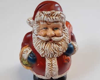 Vintage 1960's Santa Claus Piggy Bank with Original Rubber Plug | Antique Santa Claus Figurine | Collectible Piggy Bank | Unique Christmas |