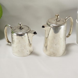 Vintage Set of Sheffield Teapot & Creamer | Stamped "Made in Sheffield England, E.P.N.S, Hard Soldered" | Silver Plate Teapot and Creamer