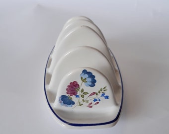 BHS Priory Toastständer aus Keramik | Hergestellt in Großbritannien | Toastbrotheber | Blumendesign | Vintage Küchengeschirr | Vintage China | Toastständer