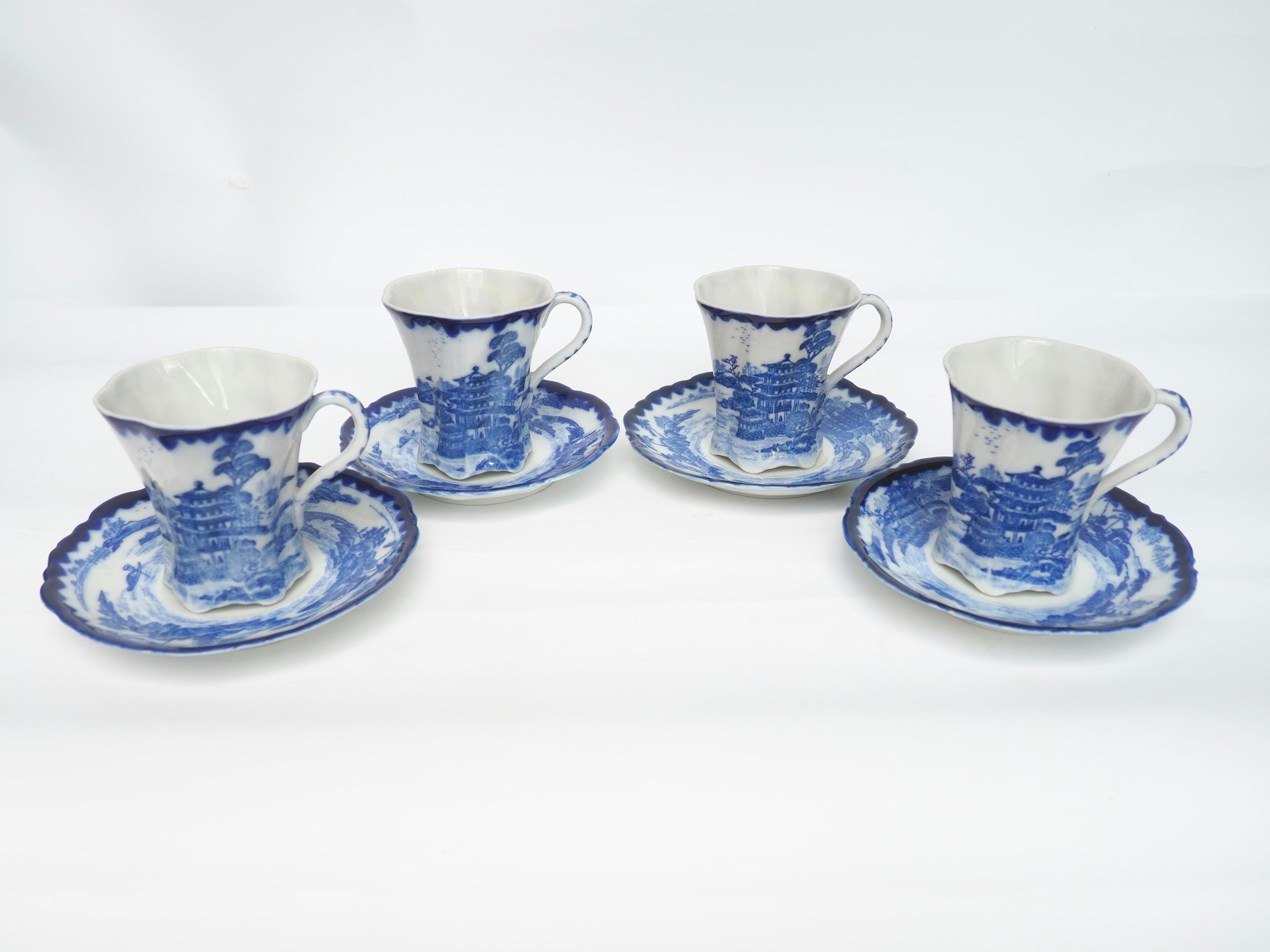 2 Tazze Da Tè In Porcellana Blu E Bianca 80ml – Stile Cinese Vintage Per Degustazioni