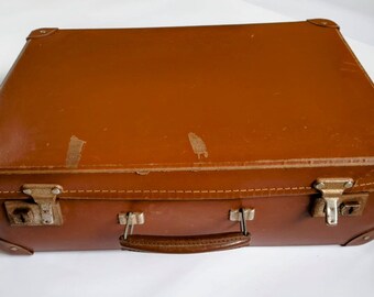 Vintage Cheney Cardboard Suitcase | England | Retro Suitcase | Preloved Travel Case | Vintage Luggage | Old Train Case