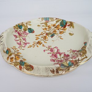 Rare Vintage Ludwig Wessel Floral Serving Platter | Antique Ceramic Tray | Stamped LWP | 1857 - 1910 German Porcelain | Fine Dinner Ware