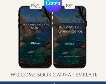 Airbnb Welcome Book Template, Airbnb Guidebook Template, Airbnb House Guide Canva, Airbnb Guidebook, Beach Vacation Rental, Digital Download