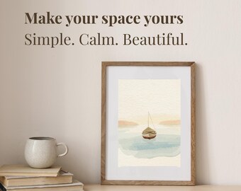 Set di 3 stampe digitali a tema costiero per decorazione di case al mare e per ospitare amici, arte digitale ad acquerello, download digitale.