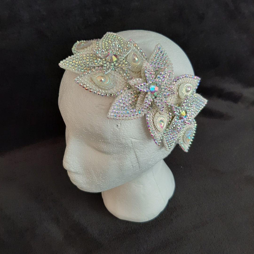 Irish Dance Headband Flexible White AB and AB Gems Etsy UK