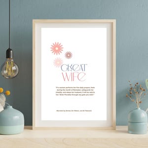 Islamic Poster Printable | Be a Sholihah Wife | Muslim Home Decor | Muslim Gift for Her | Islamic Reminder Gift