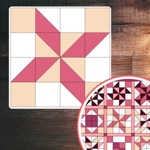 Clay'schoice Quilt-Block-Muster | Digitaler Quilt-Block | PDF Quilt-Block | Quilt-Block | Quilt-Block-Muster herunterladen | Einfacher Quilt-Block