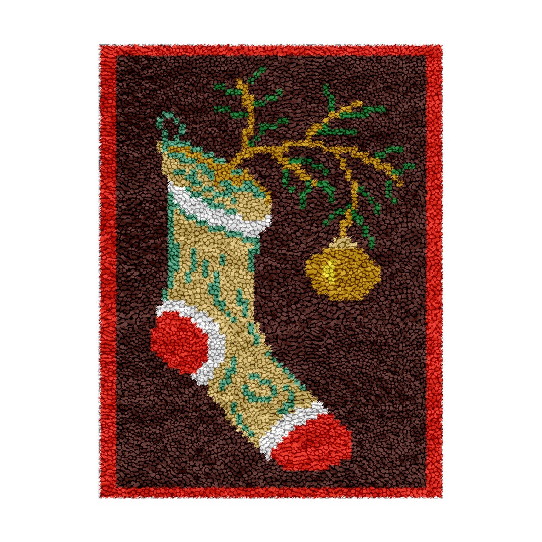 Latch Hook Kit Christmas Stocking Rug Etsy