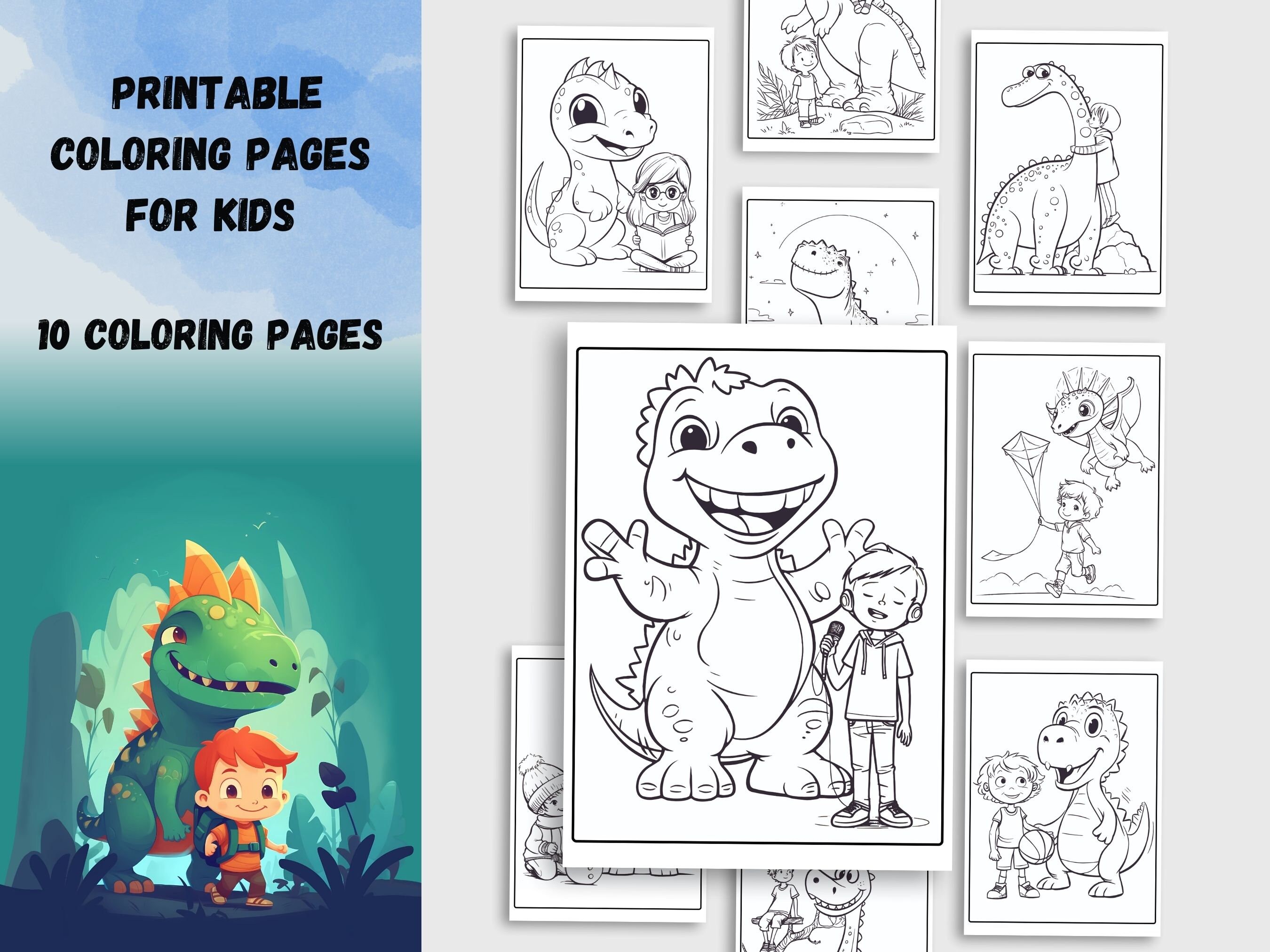 Printable Dinosaur Coloring Pages for Kids, Toddlers, Preschoolers