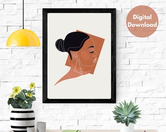 African Face Digital Wall Print, Digital Prints, Wall Art Prints, Retro Prints,Quote Print,Digital Download,Downloadable Print, Motivational