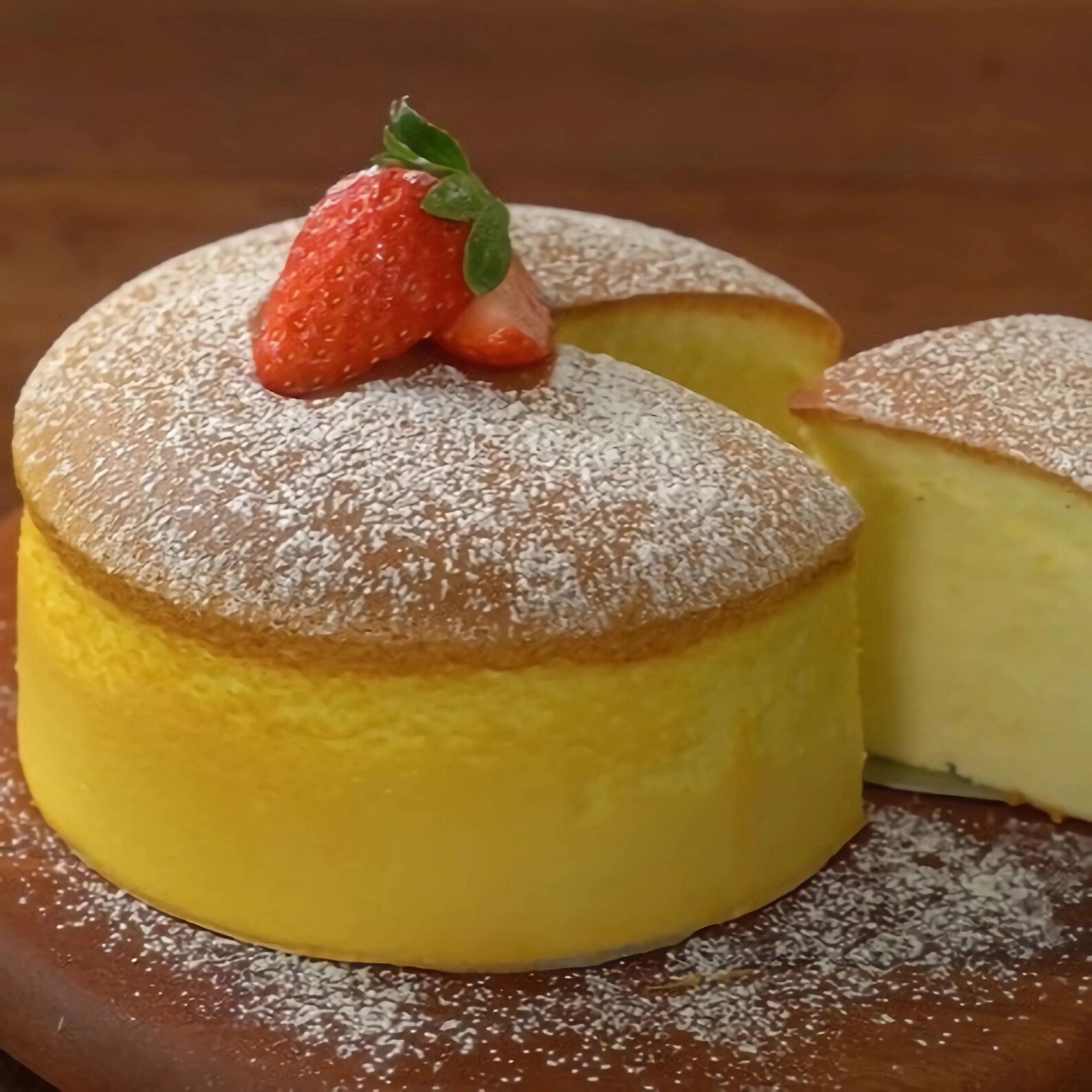 Yogurt Souffle Cake With Mango Sauce Etsy