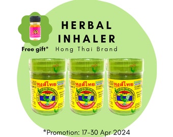 Poppular Herbal Inhaler - Hong Thai Brand - Relieve dizziness, Thai Herbal Inhalant, From 15 types Of Dry herbs, Original from Thailand 100%
