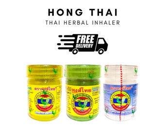 Hong Thai herbal inhaler set: original Thai remedies for dizziness & nasal congestion relief, original from Thailand 100%