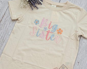 Big Sister Shirt for Girls, Cute Sibling Announcement Tee, Sibling Matching Shirts, New Baby Reveal Outfit, Kids' T-shirt set, Gift For Kids