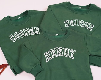 Sudadera con nombre personalizado para bebé, jersey de cuello redondo bordado personalizado para niño pequeño, regalo para baby shower, regalo personalizado para bebé, atuendo para recién nacido.