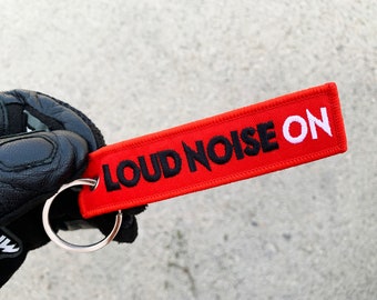 Loud Noise On Embroidered Keychain - Custom Keychain - Keytag