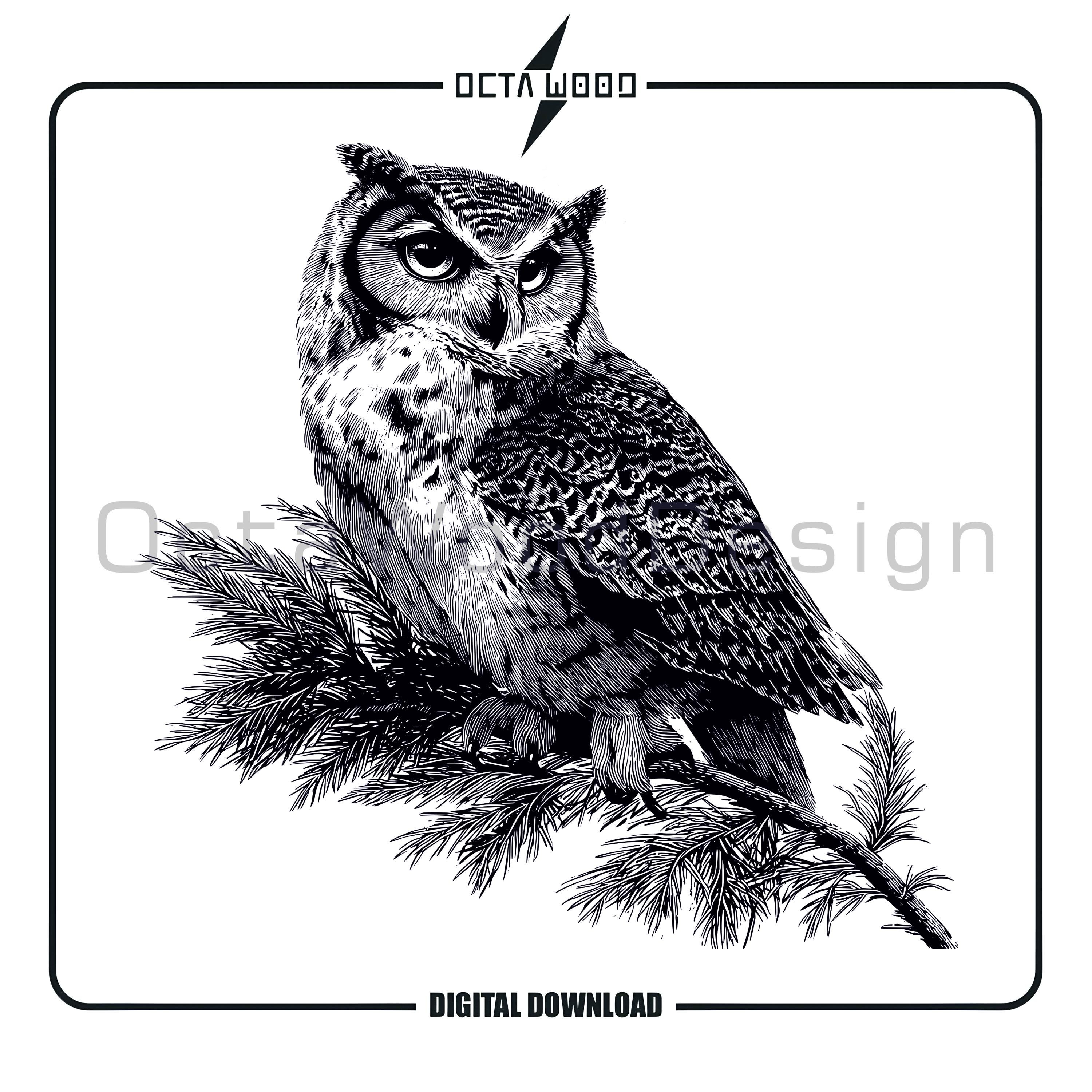Owl SVG, Animal Vector Design, Cutting Board PNG, Laser Engraving Files (Digital Download)