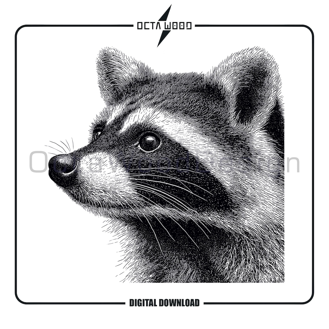 Racoon SVG, Animal Vector Design, Cutting Board PNG, Laser Engraving ...