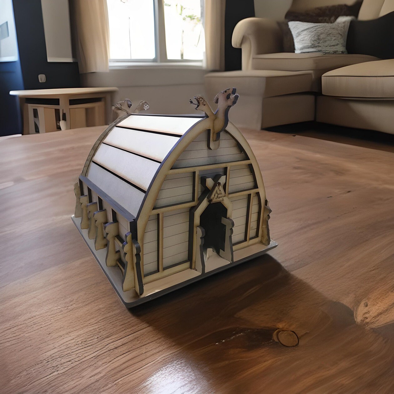 Laser Cut Wooden Viking House 3D Model, Viking Dollhouse Svg