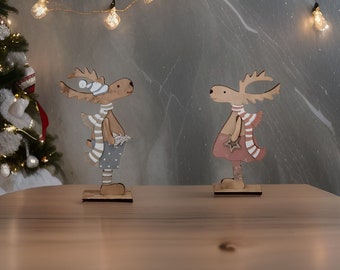 Laser cut Christmas Standing reindeer, Christmas deer ornament svg,  Decoration template, Digital download files - Cdr, Dxf, Svg, Ai, Pdf