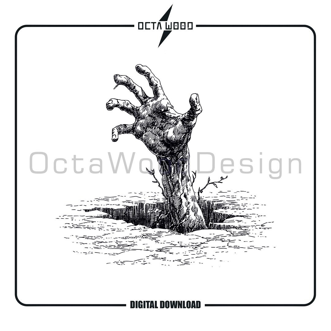 Zombie Hand SVG, Halloween Vector Design, Cutting Board PNG, Laser ...