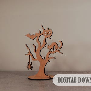 Laser Cut Halloween Tree: Spooky Scene SVG Template (Digital Download)
