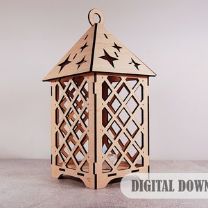 Laser Cut Wooden Lantern Night Light Template (Digital Download)
