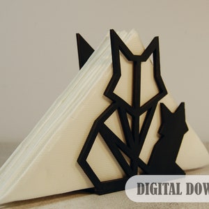 Laser geschnitten Dekorative Serviettenhalter Katze, Taschentuchbox mit Katze svg, Digitaler Download für Holz - Cdr, Dxf, SVG, Ai, Pdf
