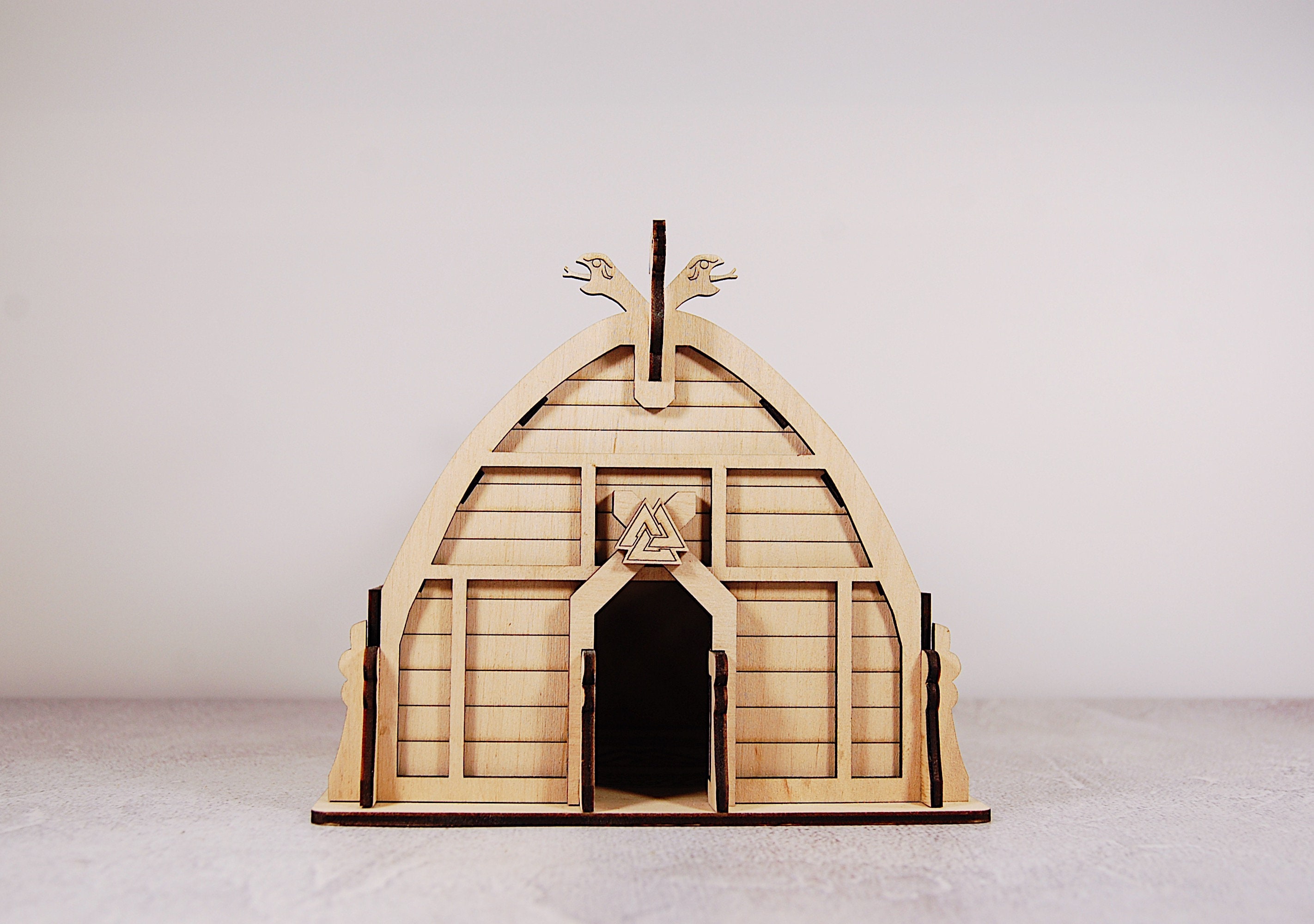 Laser Cut Wooden Viking House 3D Model, Viking Dollhouse Svg