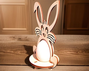 Laser cut Easter bunny egg holder, Easter egg organizer svg, Decoration template, Digital download files for wood - Cdr, Dxf, Svg, Ai, Pdf