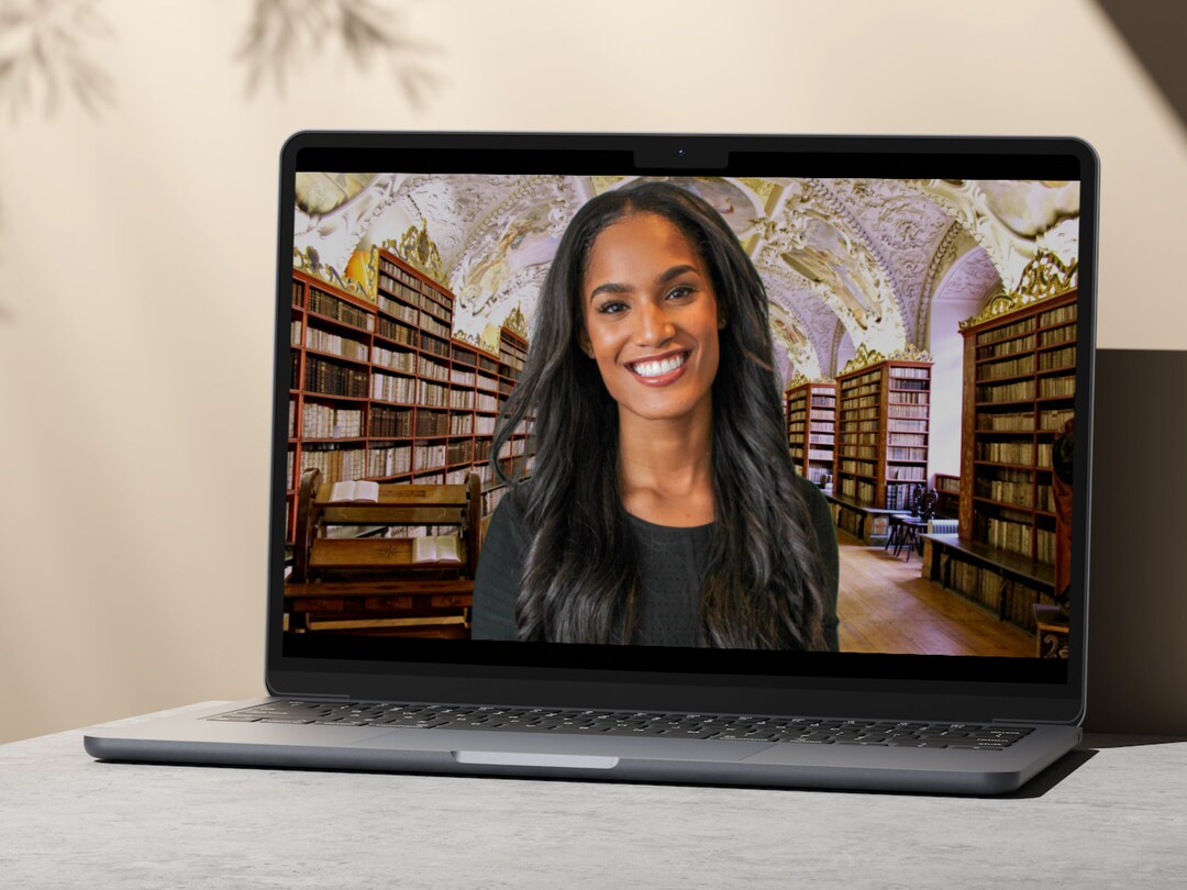 Zoom Background Work From Home Book Background Digital Etsy