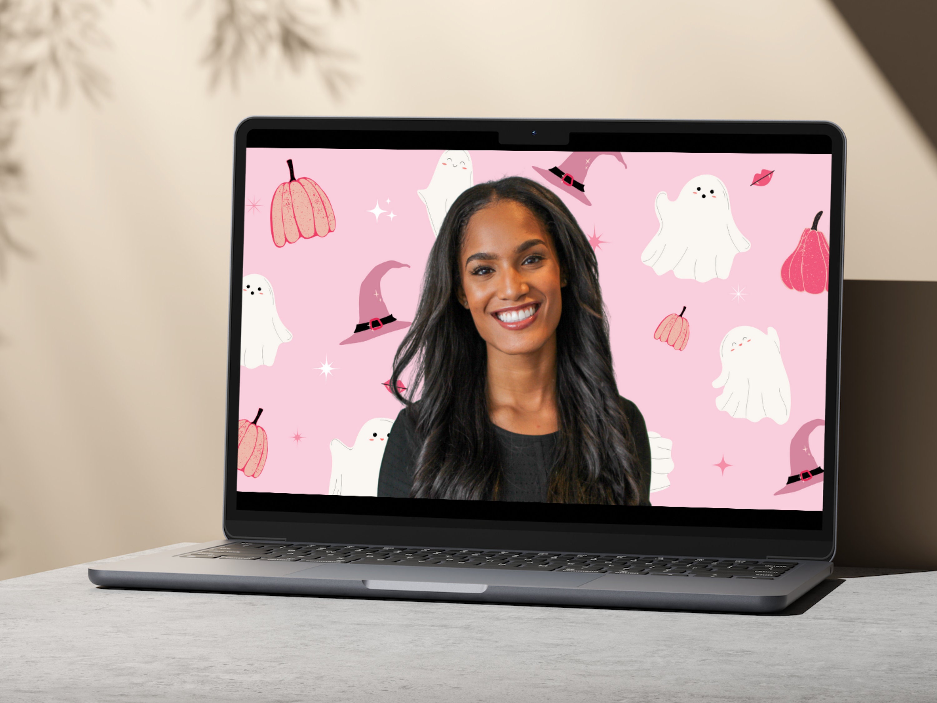 Halloween Zoom Background for Work From Home Office, Digital Background