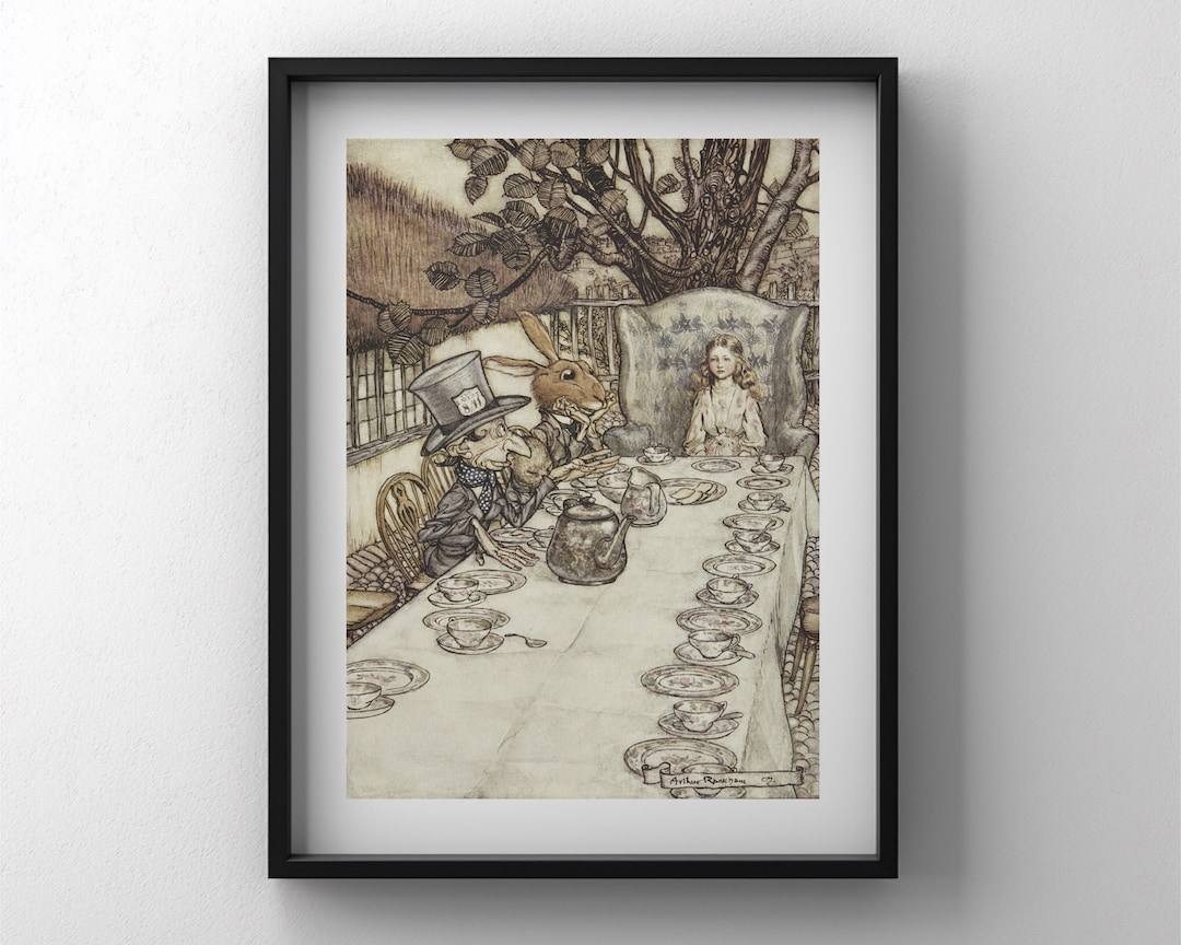 Vintage Art Print 'A Mad Tea-party' by Arthur Rackham, Watercolour Art ...